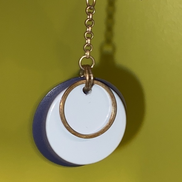 🦄 Blue and Silver Tone Circular Dangling Earrings - Picture 5 of 9